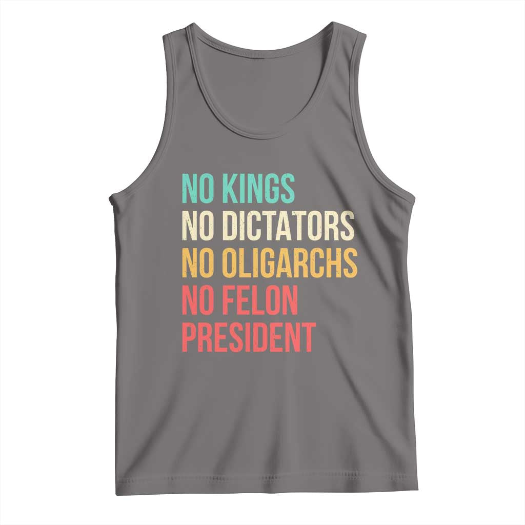 No Kings Tank Top Retro Resistance TS10 Deep Heather Print Your Wear
