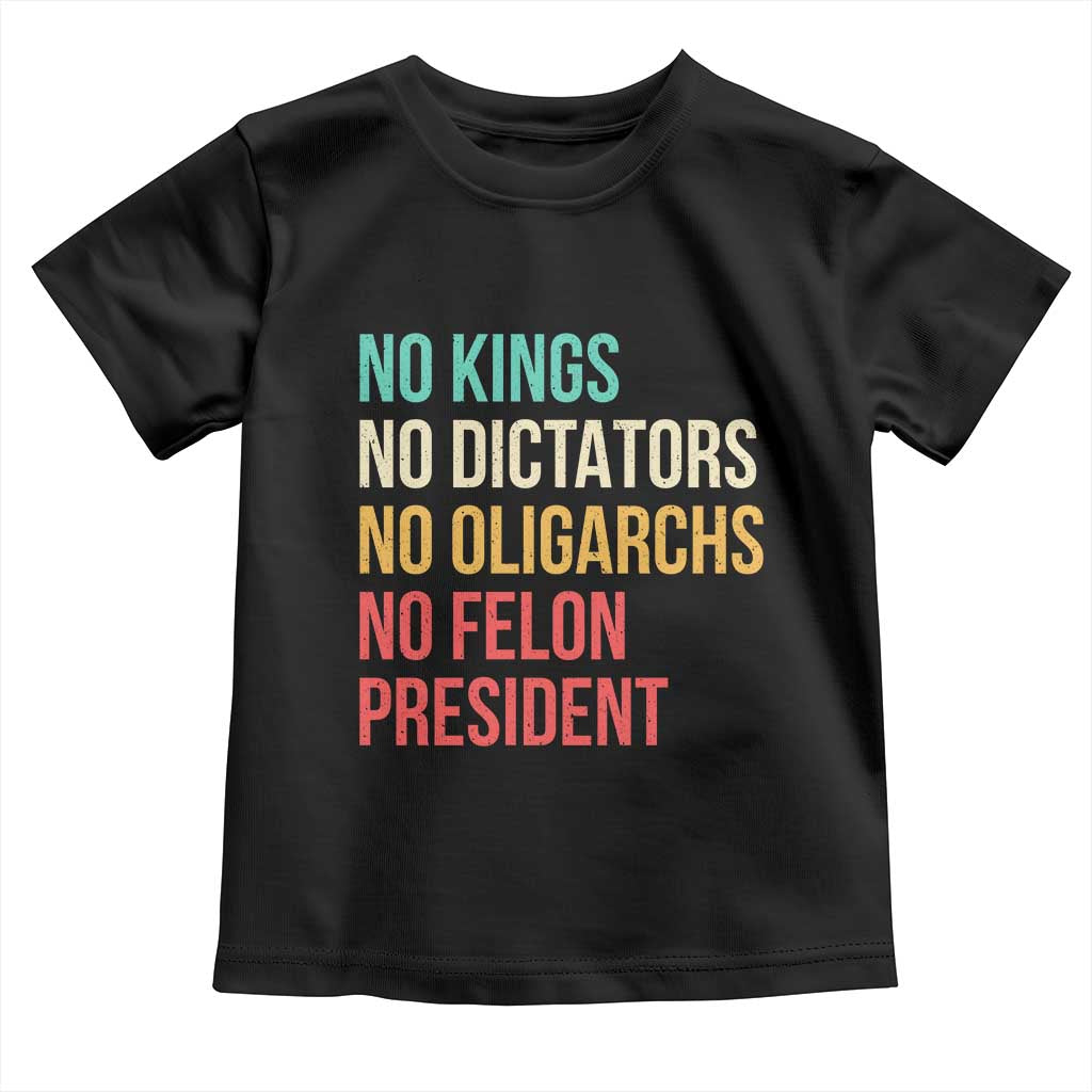 No Kings Toddler T Shirt Retro Resistance TS10 Black Print Your Wear