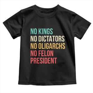No Kings Toddler T Shirt Retro Resistance TS10 Black Print Your Wear