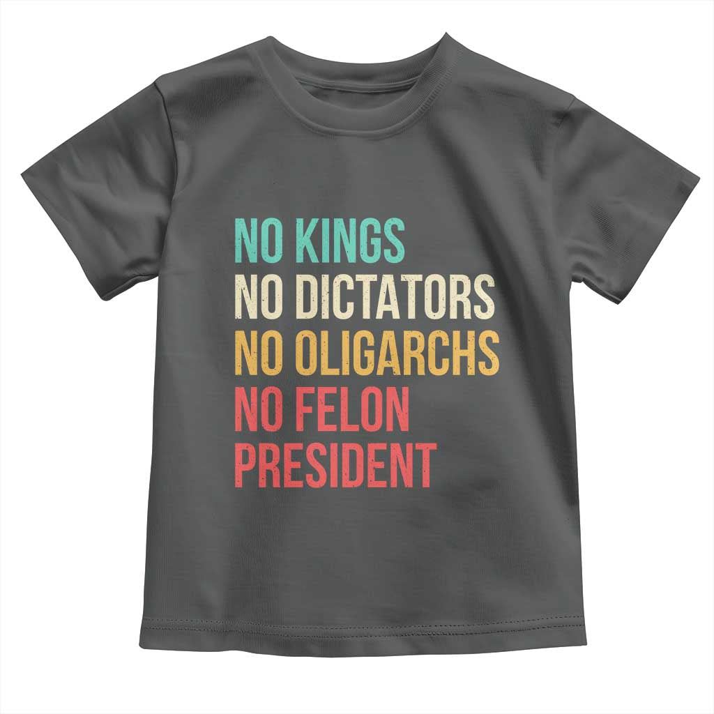 No Kings Toddler T Shirt Retro Resistance TS10 Dark Heather Print Your Wear