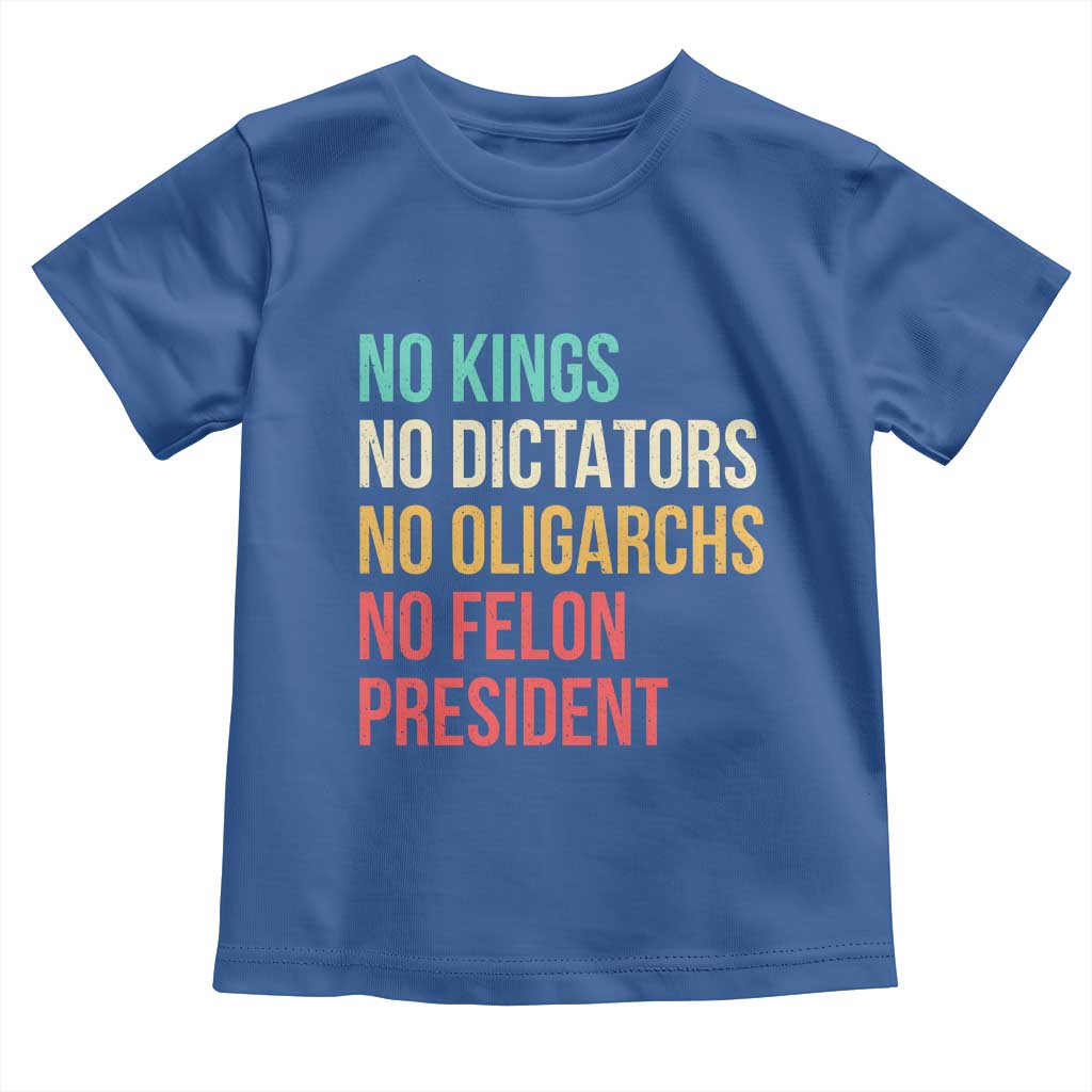 No Kings Toddler T Shirt Retro Resistance TS10 Royal Blue Print Your Wear