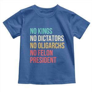 No Kings Toddler T Shirt Retro Resistance TS10 Royal Blue Print Your Wear