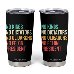 No Kings Tumbler Cup Retro Resistance TS10 Black Print Your Wear