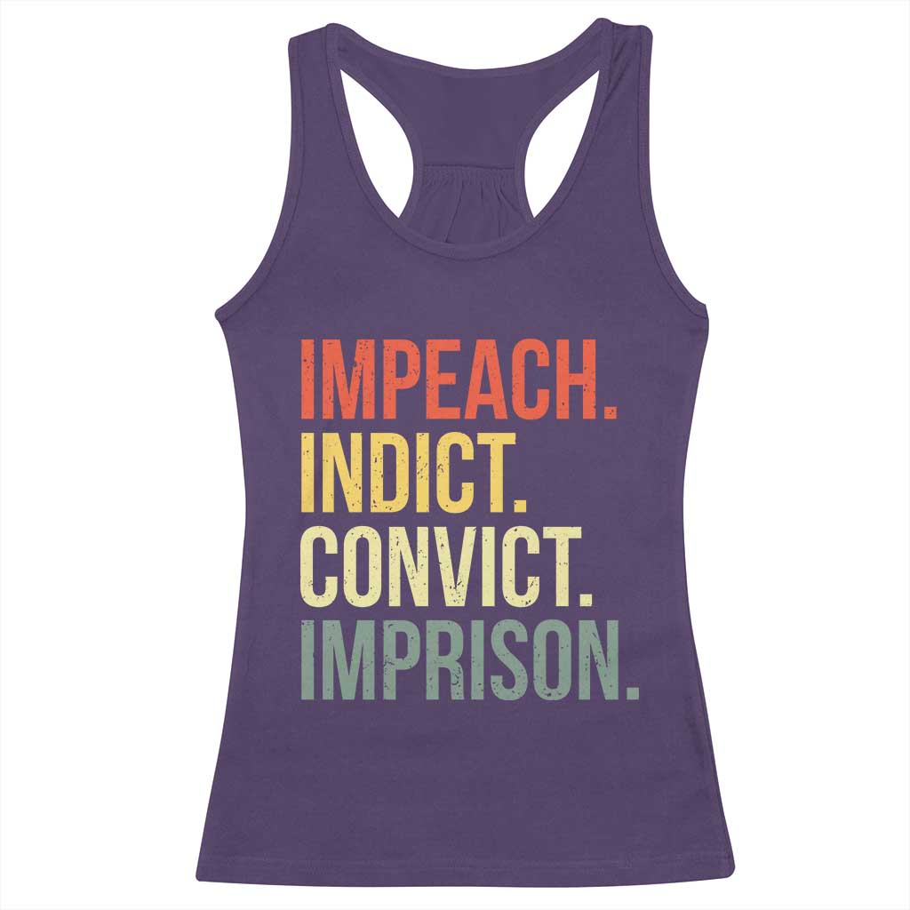 Impeach Indict Convict Imprison Racerback Tank Top Subtle FDT TS10 Purple Print Your Wear