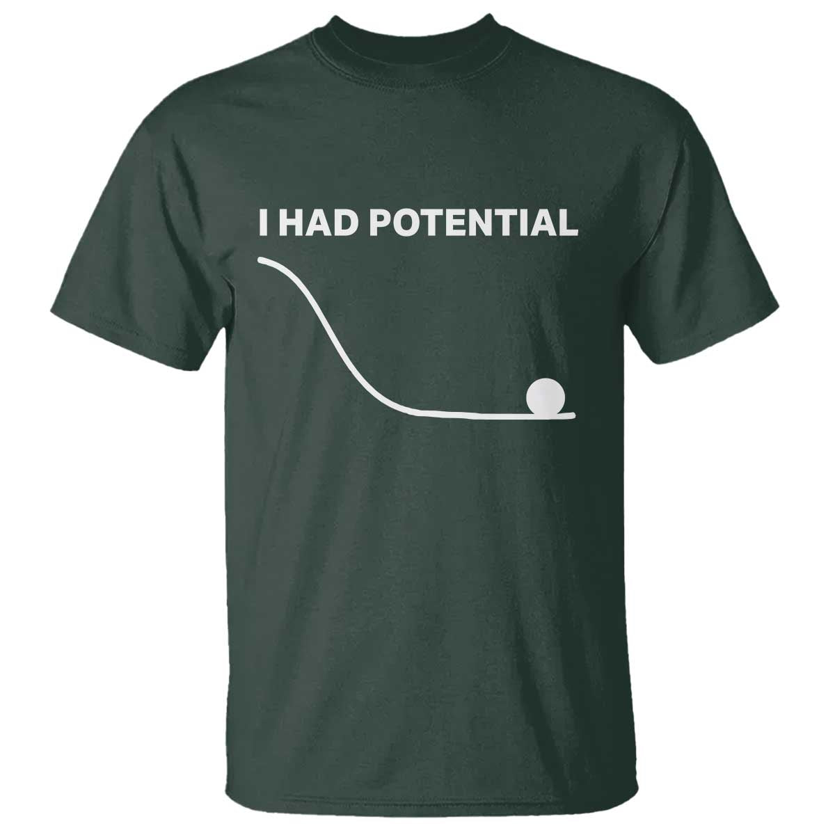 I Had Potential T Shirt Funny Sci Fi TS10 Dark Forest Green Print Your Wear