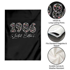 40th Birthday Garden Flag Floral 1986 40 Year Old Birthday Gifts For Women TS10 Print Your Wear