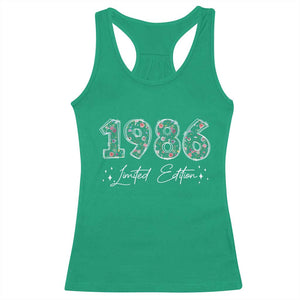 40th Birthday Racerback Tank Top Floral 1986 40 Year Old Birthday Gifts For Women TS10 Irish Green Print Your Wear