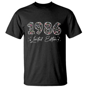 40th Birthday T Shirt Floral 1986 40 Year Old Birthday Gifts For Women TS10 Black Print Your Wear