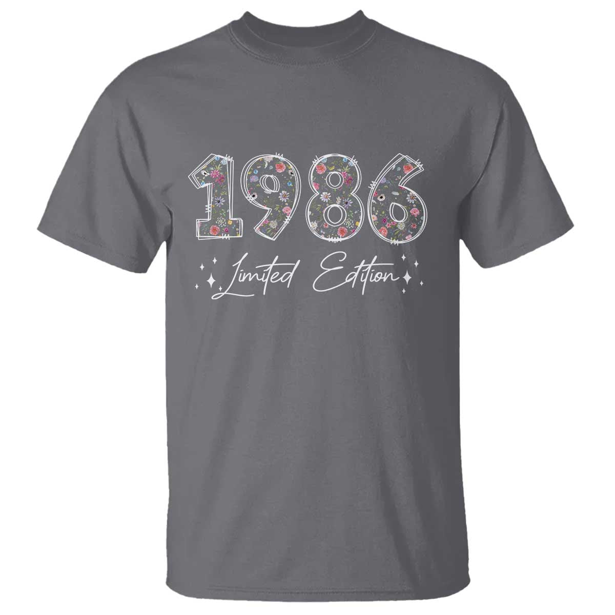 40th Birthday T Shirt Floral 1986 40 Year Old Birthday Gifts For Women TS10 Charcoal Print Your Wear