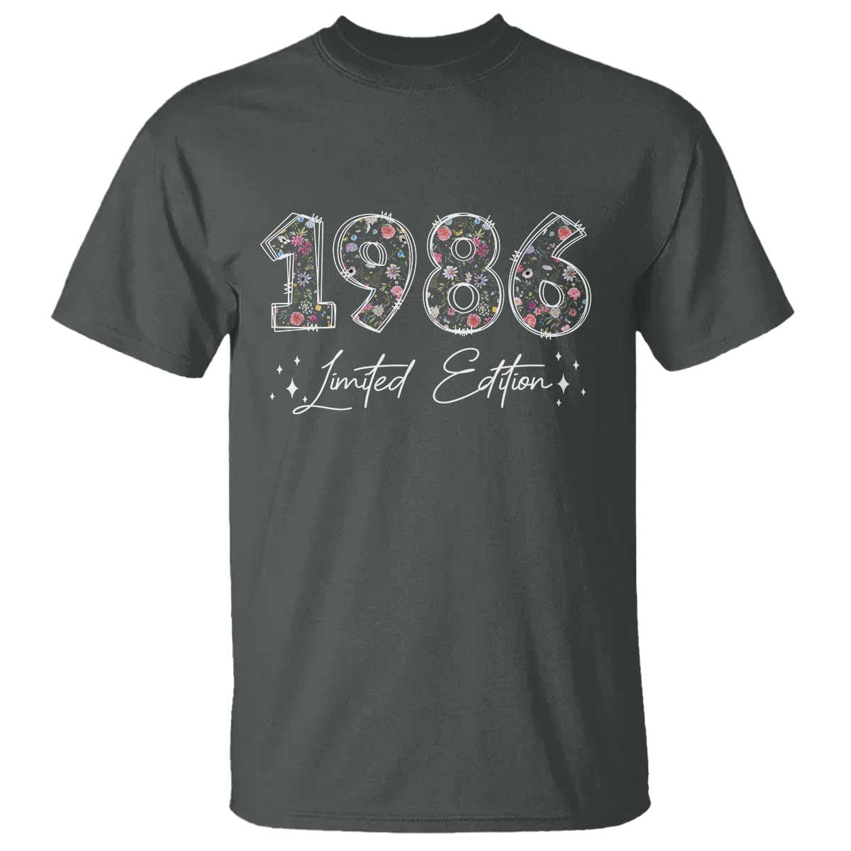 40th Birthday T Shirt Floral 1986 40 Year Old Birthday Gifts For Women TS10 Dark Heather Print Your Wear