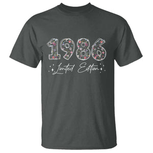 40th Birthday T Shirt Floral 1986 40 Year Old Birthday Gifts For Women TS10 Dark Heather Print Your Wear