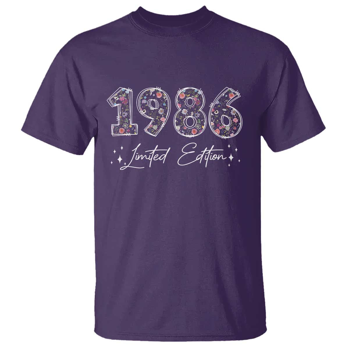 40th Birthday T Shirt Floral 1986 40 Year Old Birthday Gifts For Women TS10 Purple Print Your Wear