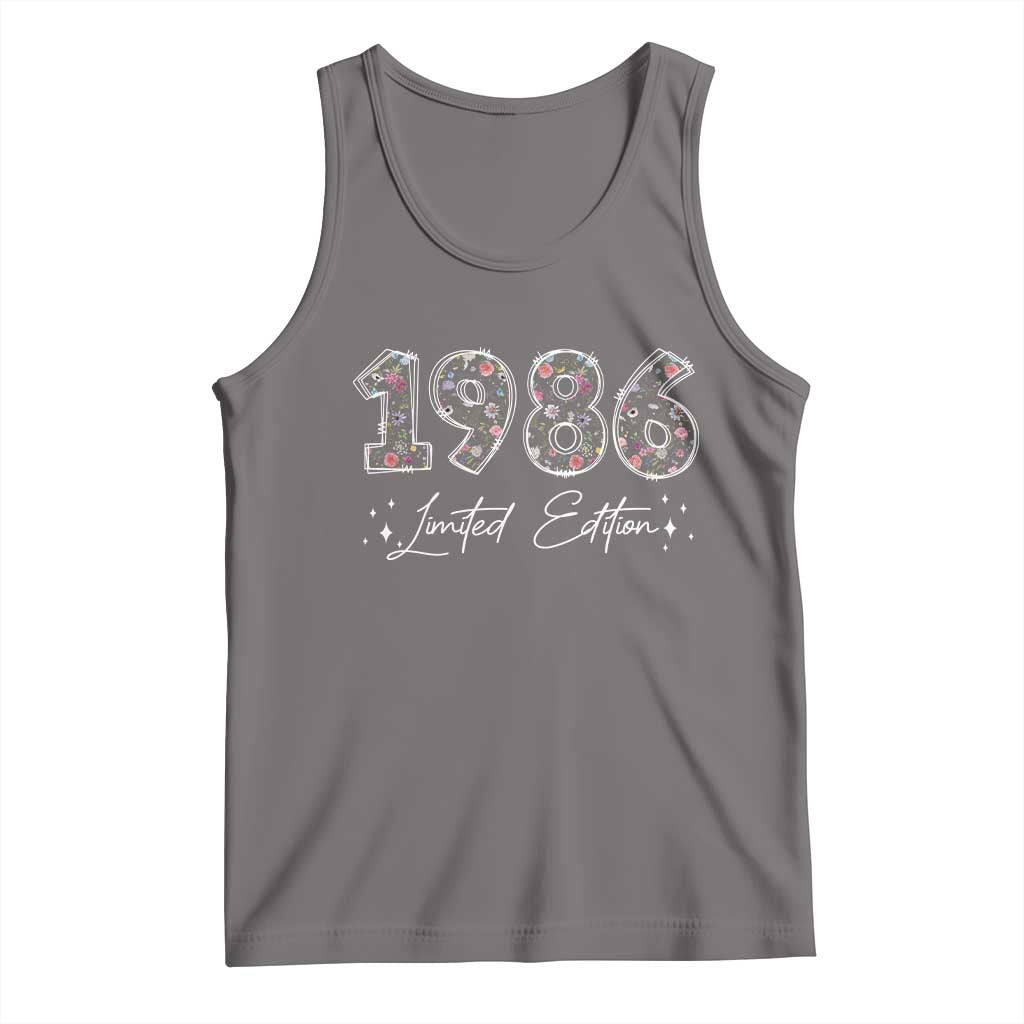 40th Birthday Tank Top Floral 1986 40 Year Old Birthday Gifts For Women TS10 Deep Heather Print Your Wear