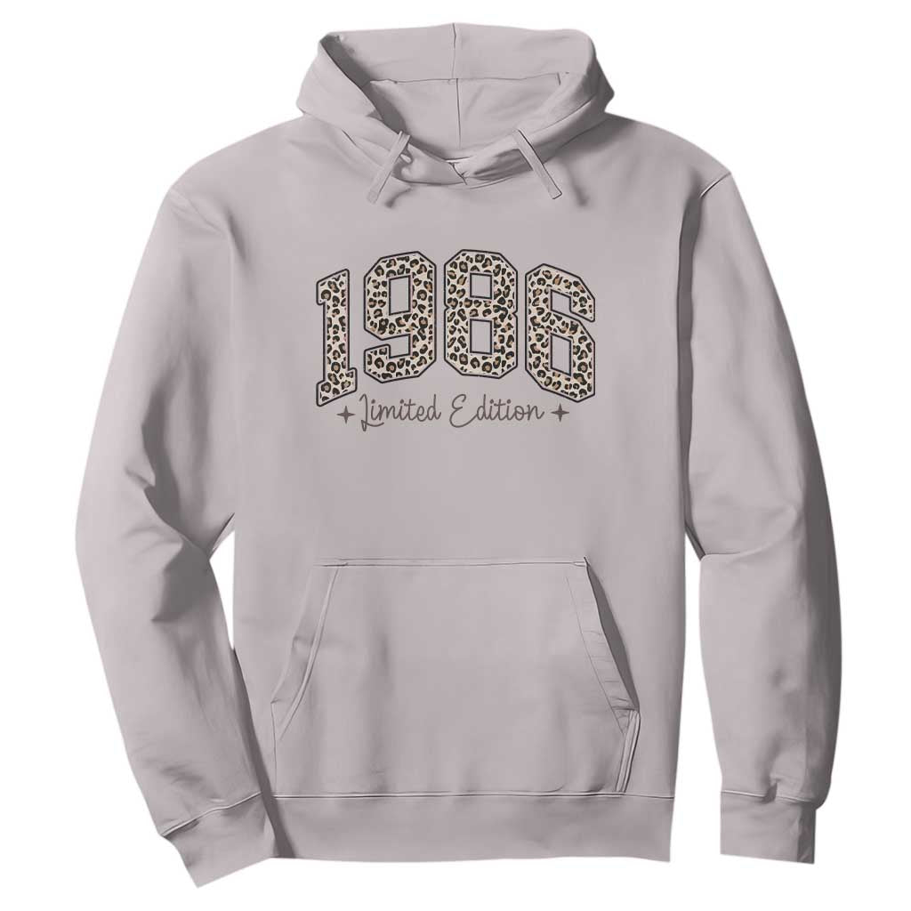 1986 Retro Birthday Hoodie 40 Year Old Leopard 40th Birthday Gifts For Women TS10 Ice Gray Print Your Wear