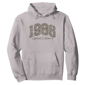 1986 Retro Birthday Hoodie 40 Year Old Leopard 40th Birthday Gifts For Women TS10 Ice Gray Print Your Wear