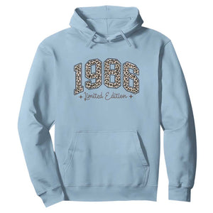 1986 Retro Birthday Hoodie 40 Year Old Leopard 40th Birthday Gifts For Women TS10 Light Blue Print Your Wear