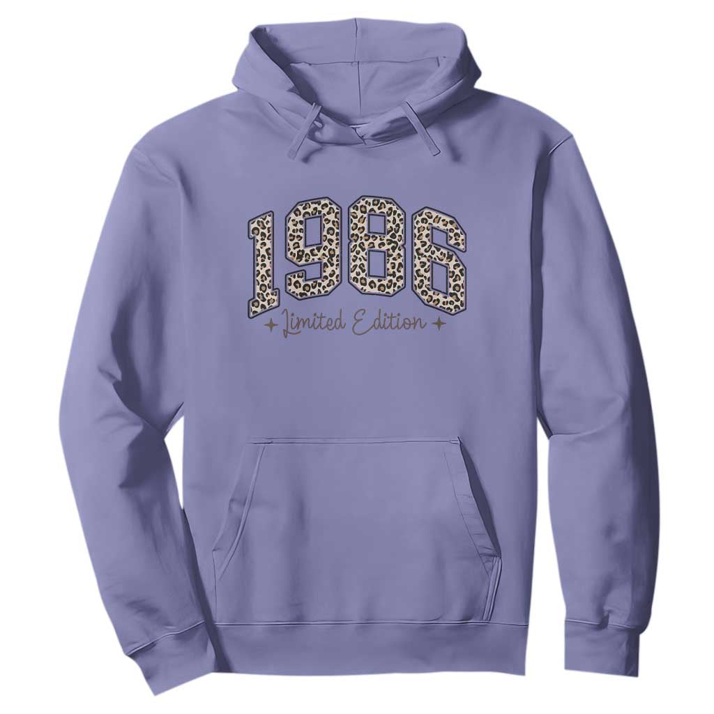 1986 Retro Birthday Hoodie 40 Year Old Leopard 40th Birthday Gifts For Women TS10 Violet Print Your Wear