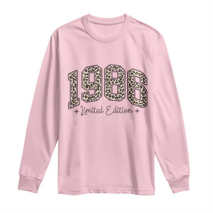 1986 Retro Birthday Long Sleeve Shirt 40 Year Old Leopard 40th Birthday Gifts For Women TS10 Light Pink Print Your Wear