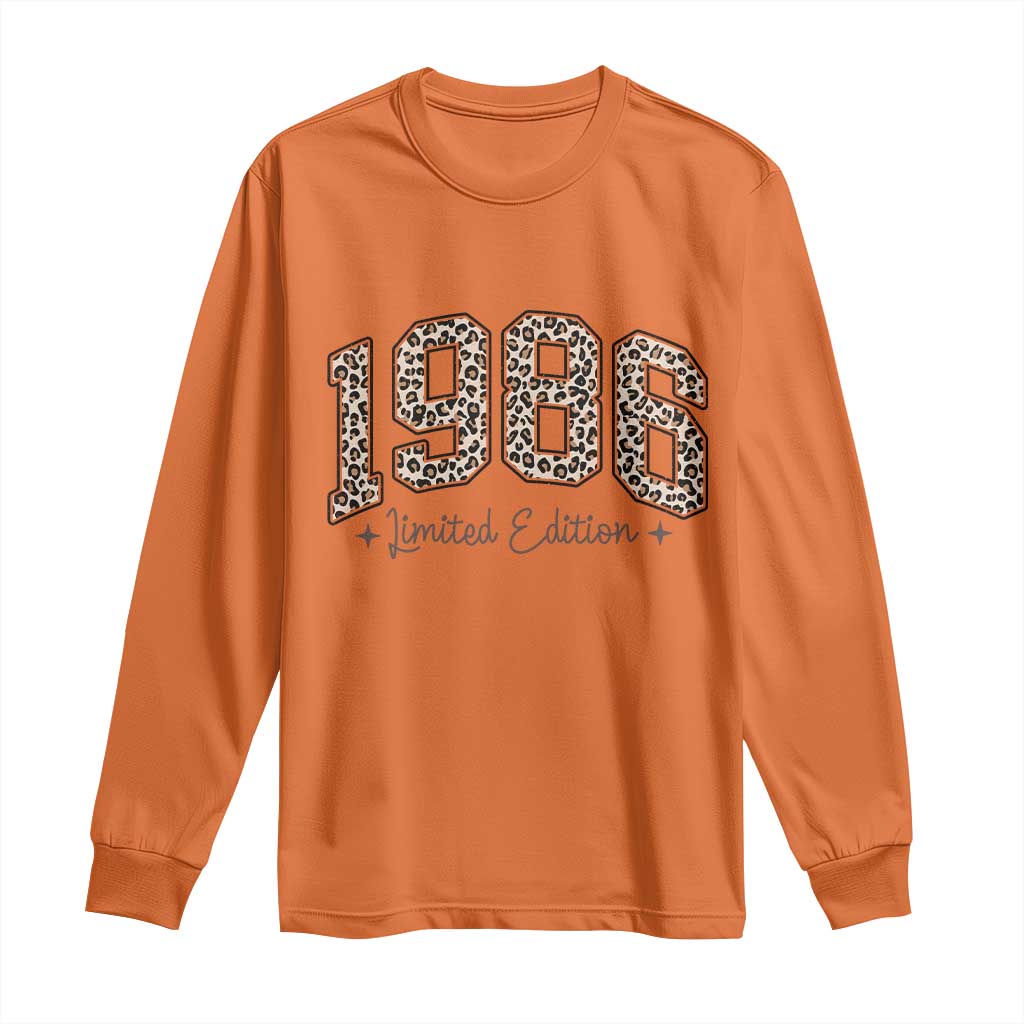 1986 Retro Birthday Long Sleeve Shirt 40 Year Old Leopard 40th Birthday Gifts For Women TS10 Orange Print Your Wear