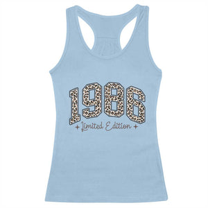 1986 Retro Birthday Racerback Tank Top 40 Year Old Leopard 40th Birthday Gifts For Women TS10 Light Blue Print Your Wear