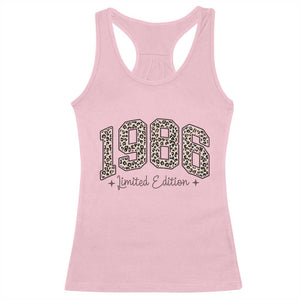 1986 Retro Birthday Racerback Tank Top 40 Year Old Leopard 40th Birthday Gifts For Women TS10 Light Pink Print Your Wear