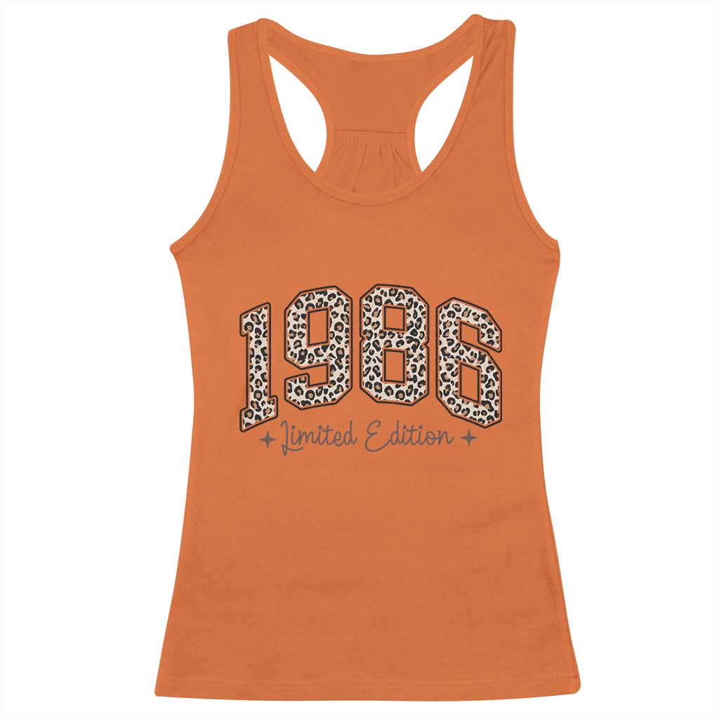 1986 Retro Birthday Racerback Tank Top 40 Year Old Leopard 40th Birthday Gifts For Women TS10 Orange Print Your Wear