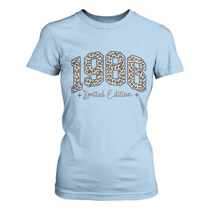 1986 Retro Birthday T Shirt For Women 40 Year Old Leopard 40th Birthday Gifts For Women TS10 Light Blue Print Your Wear