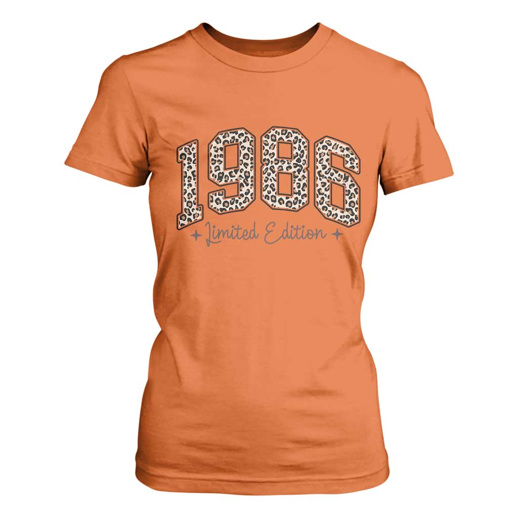 1986 Retro Birthday T Shirt For Women 40 Year Old Leopard 40th Birthday Gifts For Women TS10 Orange Print Your Wear