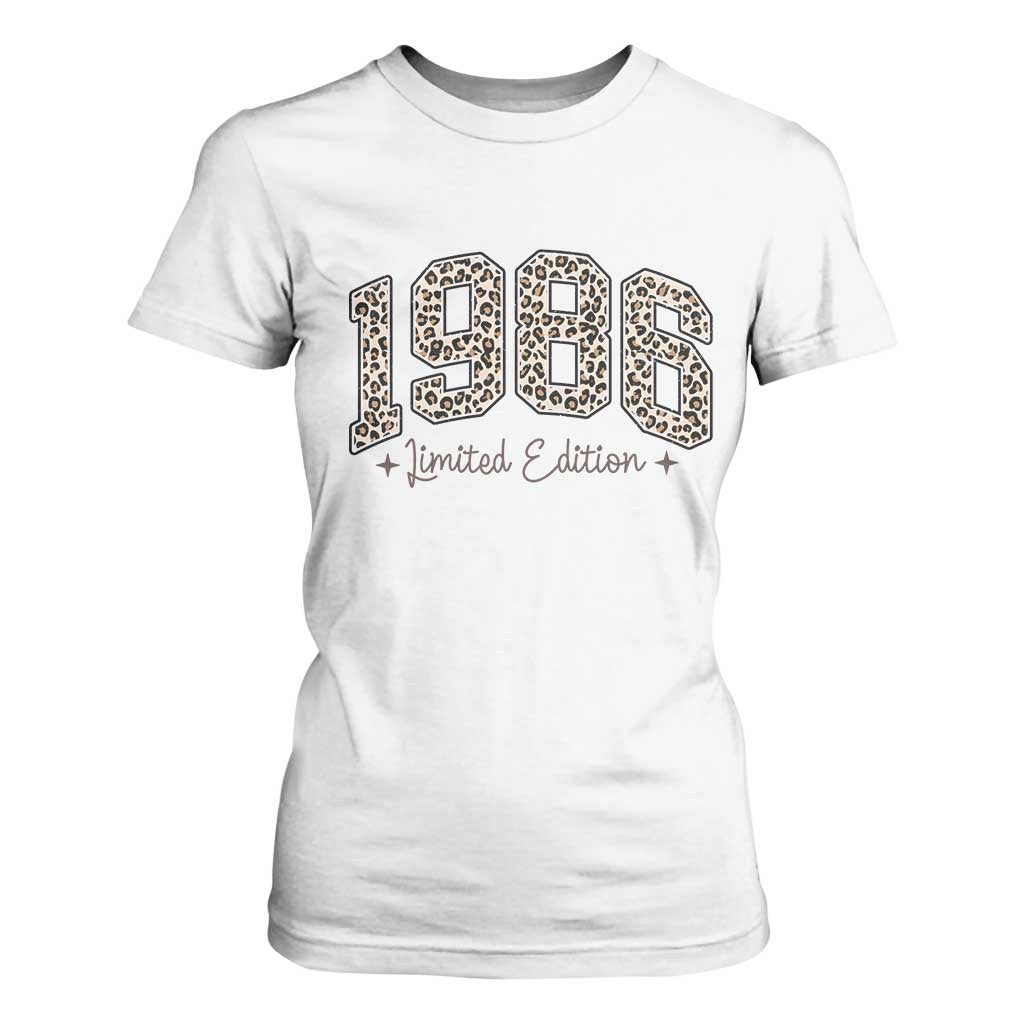 1986 Retro Birthday T Shirt For Women 40 Year Old Leopard 40th Birthday Gifts For Women TS10 White Print Your Wear