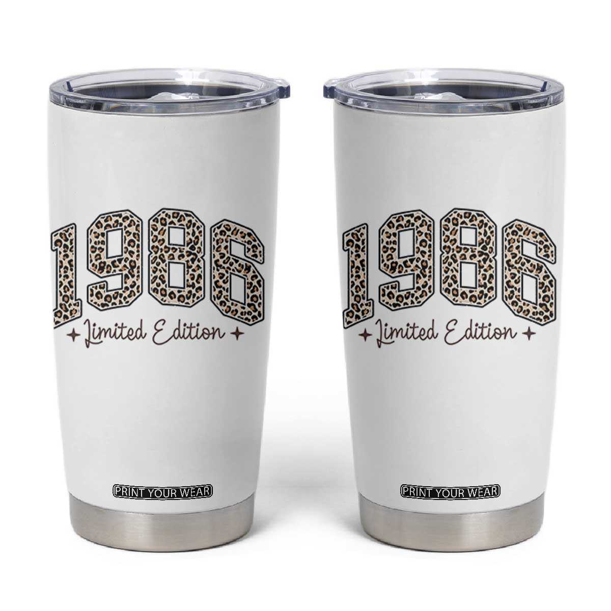 1986 Retro Birthday Tumbler Cup 40 Year Old Leopard 40th Birthday Gifts For Women TS10 White Print Your Wear