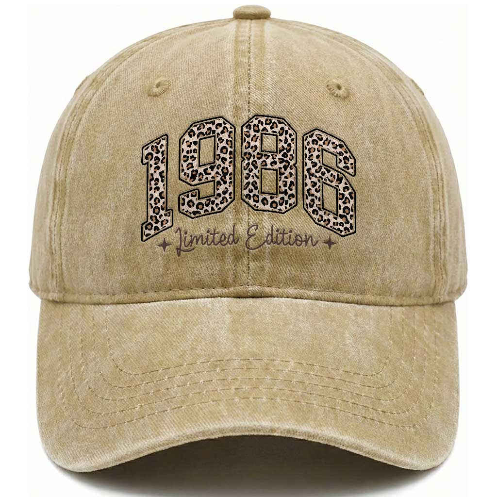 1986 Retro Birthday Washed Cotton Baseball Cap 40 Year Old Leopard 40th Birthday Gifts For Women TS10 Print Your Wear
