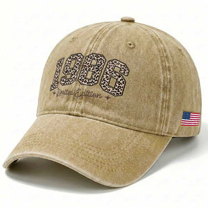 1986 Retro Birthday Washed Cotton Baseball Cap 40 Year Old Leopard 40th Birthday Gifts For Women TS10 Print Your Wear