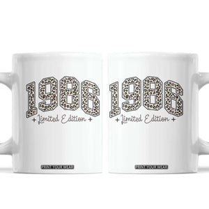 1986 Retro Birthday Coffee Mug 40 Year Old Leopard 40th Birthday Gifts For Women TS10 White Print Your Wear