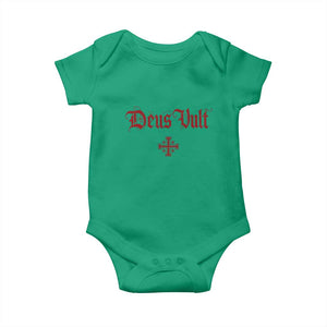 Catholic Knights Templar Cross Baby Onesie Crusader Deus Vult TS10 Irish Green Print Your Wear