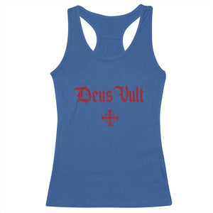 Catholic Knights Templar Cross Racerback Tank Top Crusader Deus Vult TS10 Royal Blue Print Your Wear