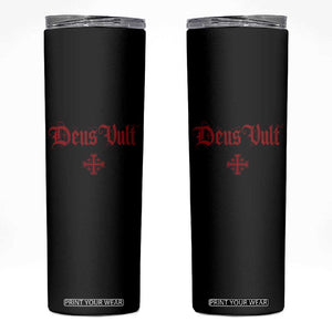 Catholic Knights Templar Cross Skinny Tumbler Crusader Deus Vult TS10 Black Print Your Wear