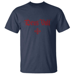 Catholic Knights Templar Cross T Shirt Crusader Deus Vult TS10 Navy Print Your Wear