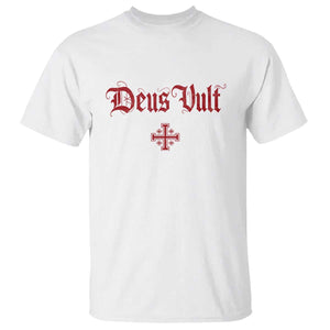 Catholic Knights Templar Cross T Shirt Crusader Deus Vult TS10 White Print Your Wear