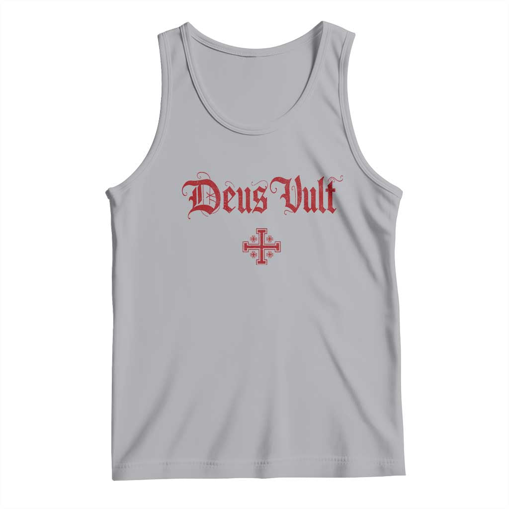 Catholic Knights Templar Cross Tank Top Crusader Deus Vult TS10 Athletic Heather Print Your Wear