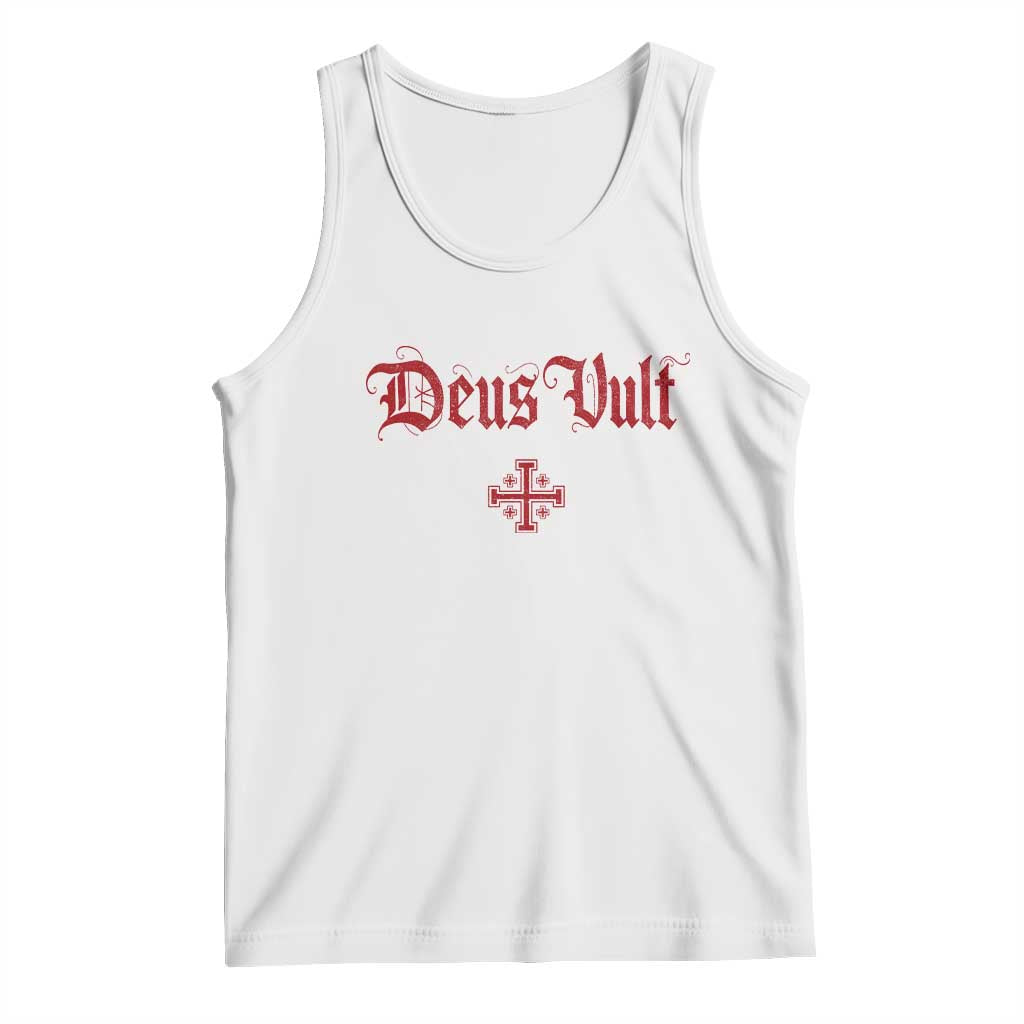 Catholic Knights Templar Cross Tank Top Crusader Deus Vult TS10 White Print Your Wear