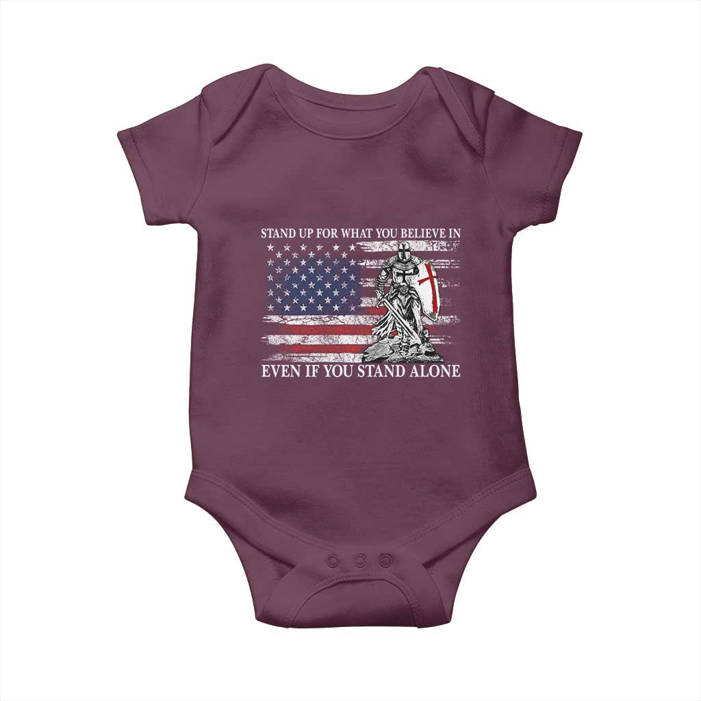 Catholic Knight Templar Baby Onesie American Flag Crusader Cross TS10 Maroon Print Your Wear