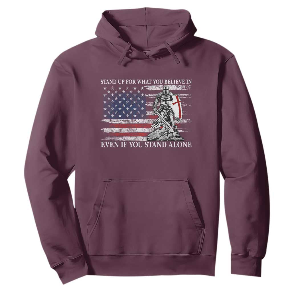 Catholic Knight Templar Hoodie American Flag Crusader Cross TS10 Maroon Print Your Wear