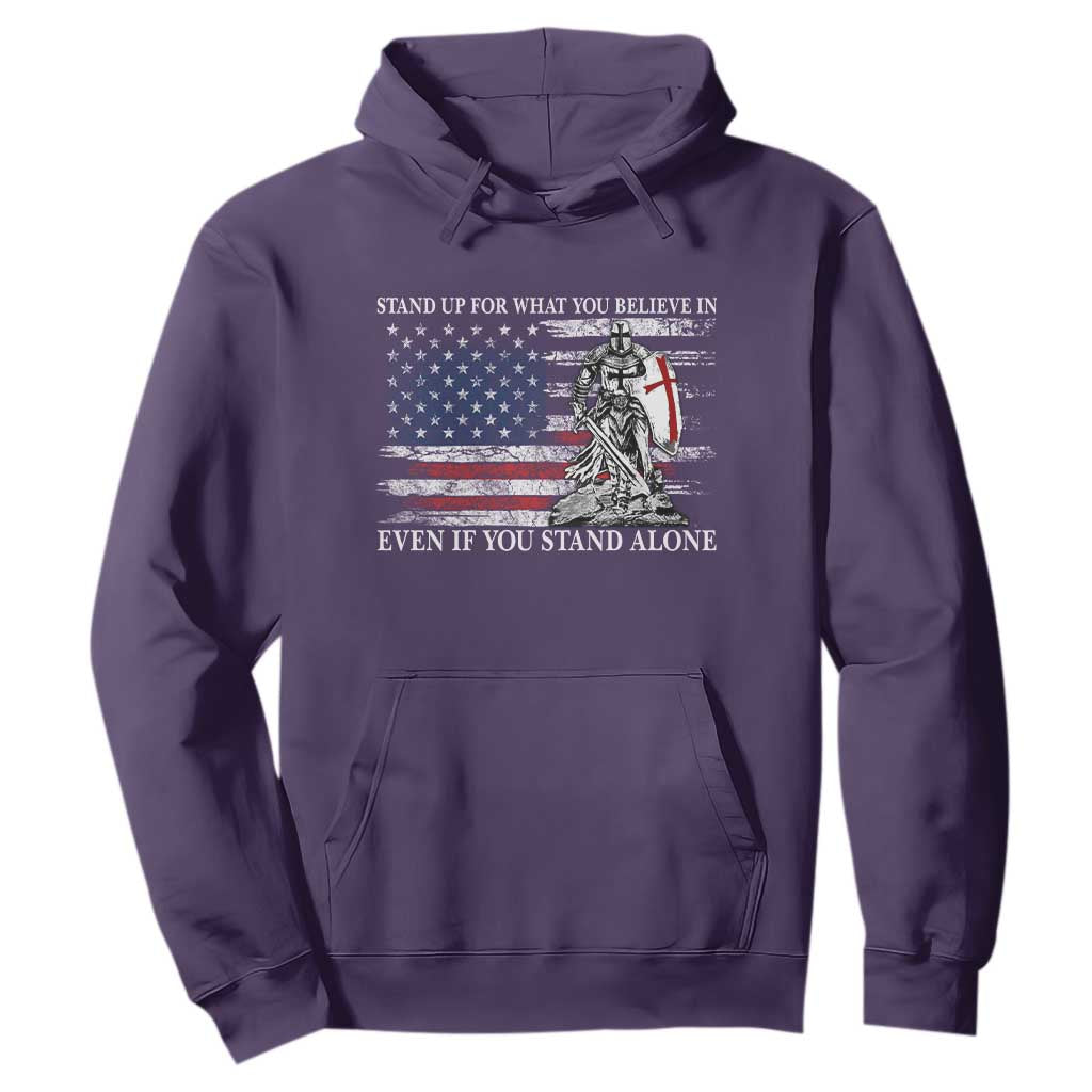 Catholic Knight Templar Hoodie American Flag Crusader Cross TS10 Purple Print Your Wear