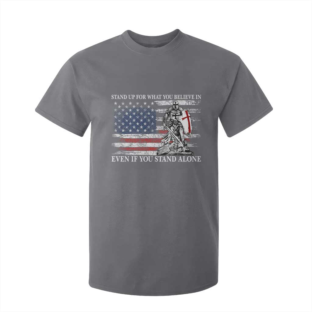 Catholic Knight Templar T Shirt For Kid American Flag Crusader Cross TS10 Charcoal Print Your Wear