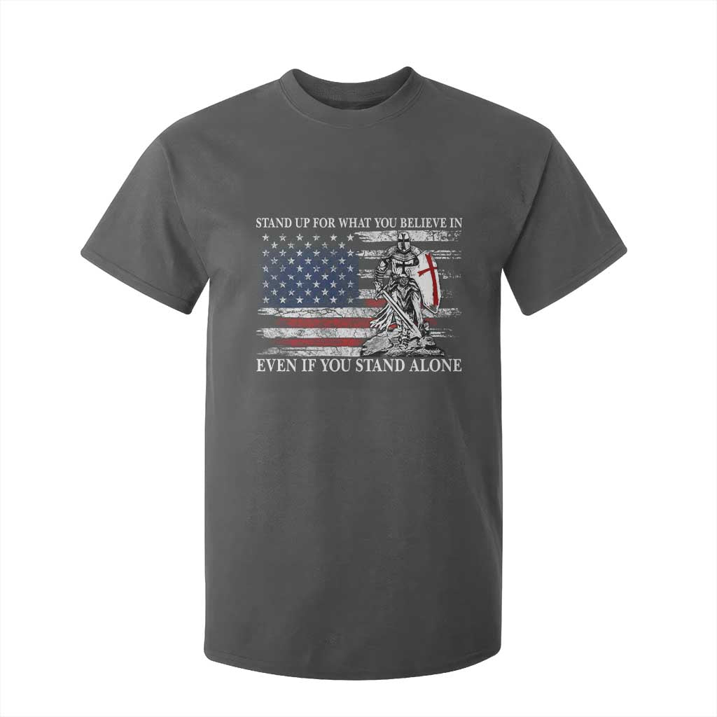 Catholic Knight Templar T Shirt For Kid American Flag Crusader Cross TS10 Dark Heather Print Your Wear