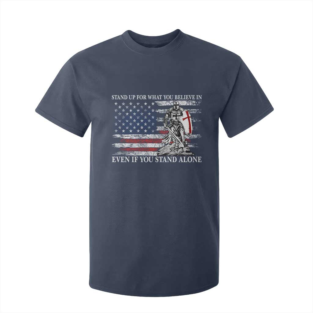 Catholic Knight Templar T Shirt For Kid American Flag Crusader Cross TS10 Navy Print Your Wear