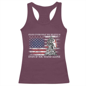 Catholic Knight Templar Racerback Tank Top American Flag Crusader Cross TS10 Maroon Print Your Wear