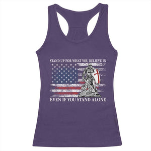 Catholic Knight Templar Racerback Tank Top American Flag Crusader Cross TS10 Purple Print Your Wear
