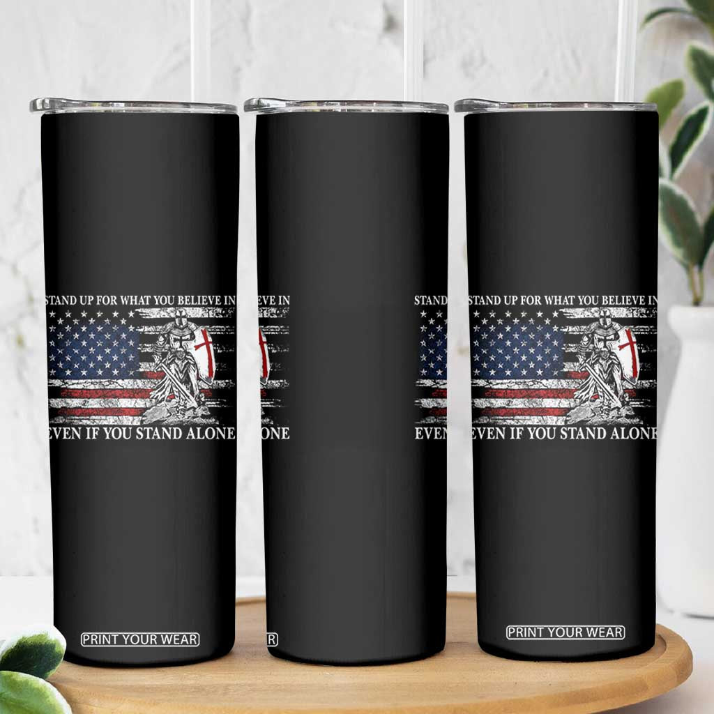 Catholic Knight Templar Skinny Tumbler American Flag Crusader Cross TS10 Print Your Wear