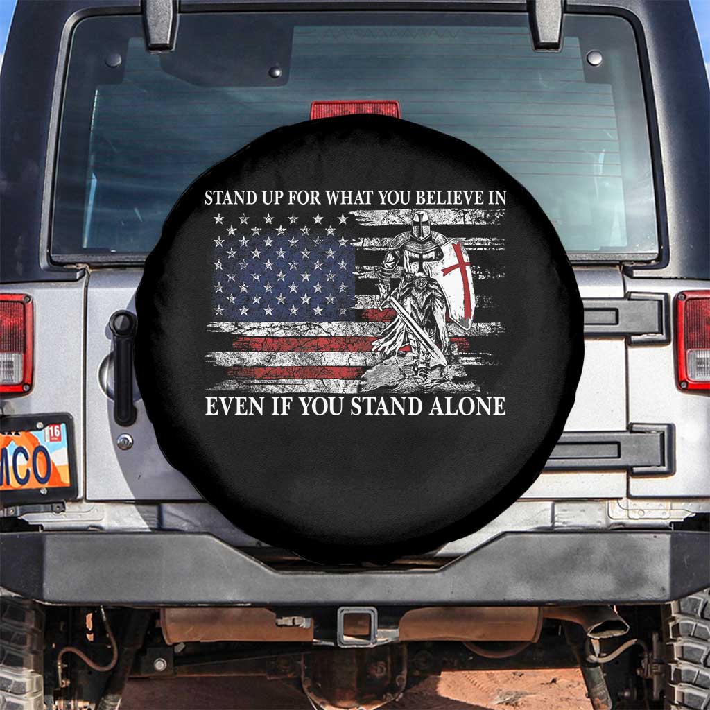Catholic Knight Templar Spare Tire Cover American Flag Crusader Cross TS10 No hole Black Print Your Wear